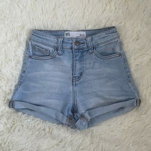 High waisted jean shorts